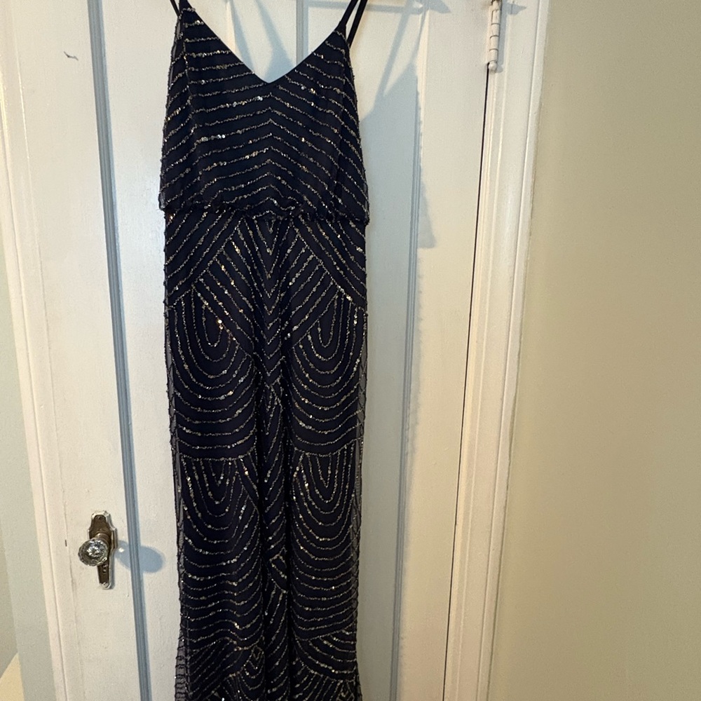 Adrianna Papell Navy and Gold Women's Dress